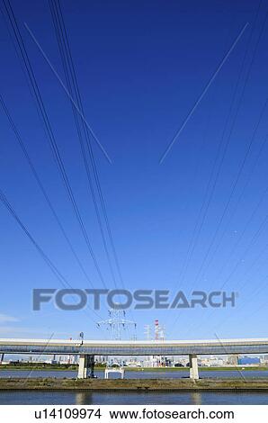 Picture - Skyline of Edogawa ward, Tokyo Prefecture, Japan. Fotosearch