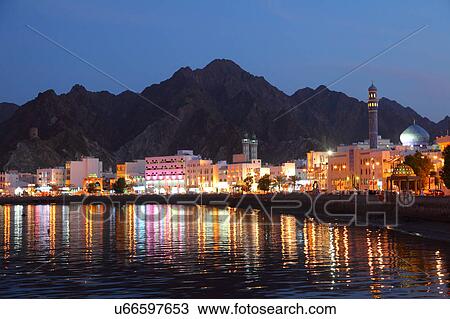 Stock Image - Skyline of Greater Masqat, Oman. Fotosearch