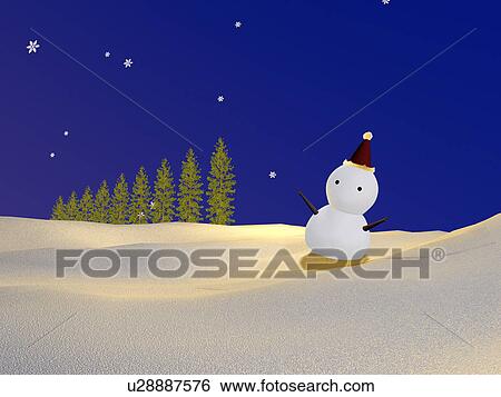 Snowman in snow field View Large Photo Image Stock Photograph - Snowman in snow field. Fotosearch