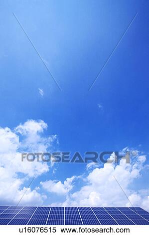 Solar Panels and Blue Sky View Large Photo Image Stock Photography - Solar Panels and Blue Sky. Fotosearch