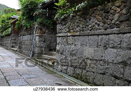 Stone wall, Higashiyama, Kyoto Prefecture, Honshu, Japan View Large Photo Image Stock Photograph - Stone wall, Higashiyama, Kyoto Prefecture, Honshu, Japan. Fotosearch