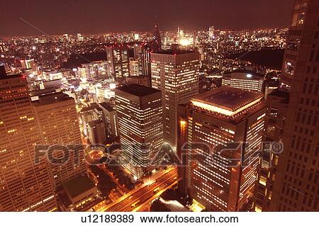 Tokyo Cityscape at Night View Large Photo Image Stock Photo - Tokyo Cityscape at Night. Fotosearch