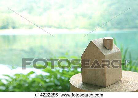 Wooden Model House by Lake View Large Photo Image Stock Photograph - Wooden Model House by Lake. Fotosearch