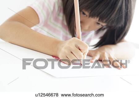Stock Photo - Young Girl Drawing. Fotosearch