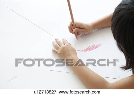 Young Girl Drawing View Large Photo Image Stock Photo - Young Girl Drawing. Fotosearch