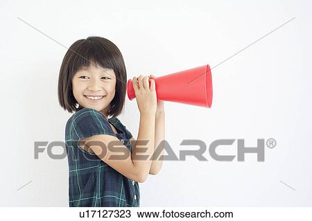 Young Girl with Megaphone View Large Photo Image Stock Image - Young Girl with Megaphone. Fotosearch