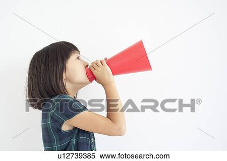 Young Girl with Megaphone View Large Photo Image Stock Photography - Young Girl with Megaphone. Fotosearch