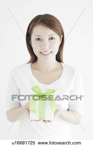 Young Woman with Gift Box View Large Photo Image Stock Photography - Young Woman with Gift Box. Fotosearch