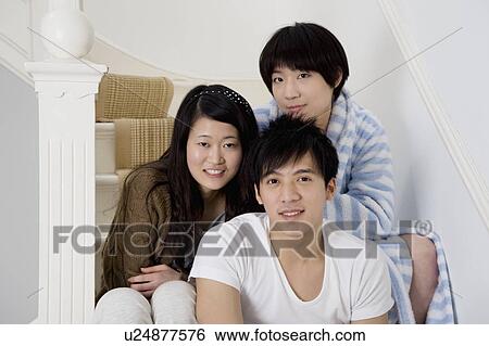 Happy friends smiling together View Large Photo Image Stock Photograph - Happy friends smiling together. Fotosearch