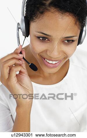 Stock Image - Call center operator. Fotosearch