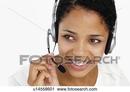 Stock Image - Call center operator. Fotosearch