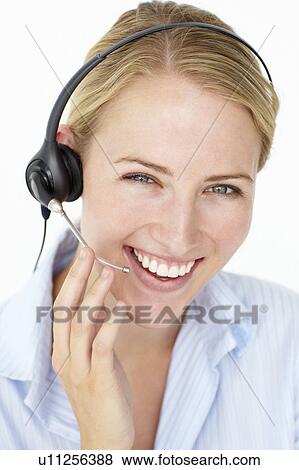 Stock Photo - Call center operator. Fotosearch