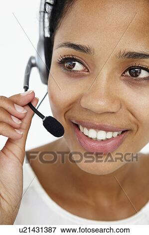 Stock Photo - Call center operator. Fotosearch