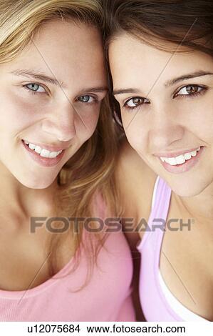 Picture - Close up portrait of teenage girls. Fotosearch
