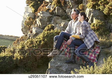 Stock Photo - Couple in countryside. Fotosearch
