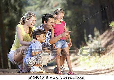 Stock Photo - Family on country walk. Fotosearch