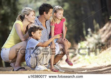 Stock Photo - Family on country walk. Fotosearch