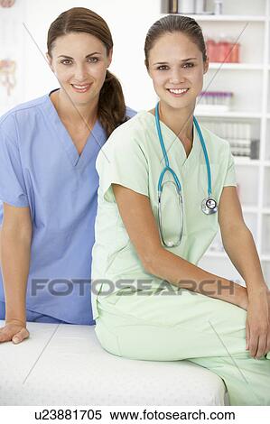 Stock Photography - Female hospital doctors. Fotosearch