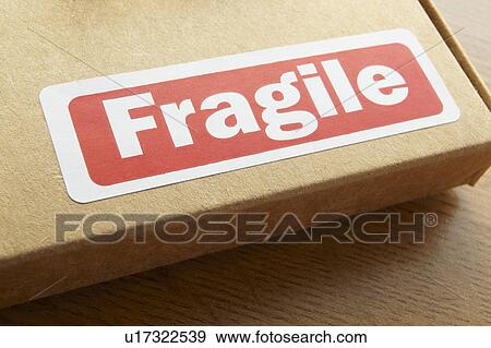 Stock Photo - Fragile parcel for despatch. Fotosearch