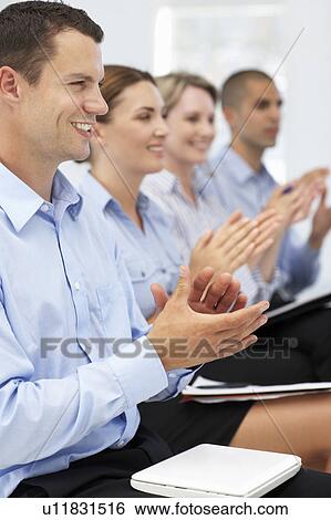 Group applauding business presentation View Large Photo Image Stock Photograph - Group applauding business presentation. Fotosearch