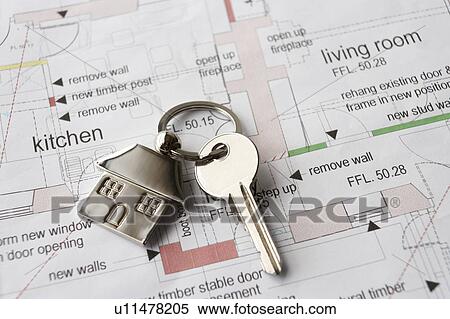 Stock Photography - House key on ring. Fotosearch