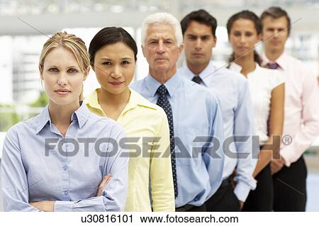 Stock Image - Mixed group business people. Fotosearch