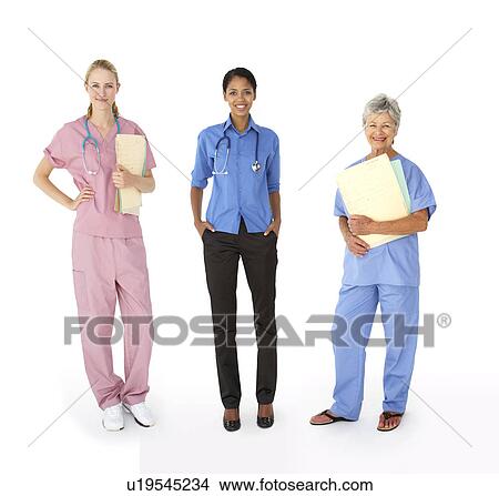 Mixed group of female medical professionals View Large Photo Image Picture - Mixed group of female medical professionals. Fotosearch