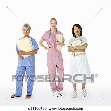 Mixed group of female medical professionals View Large Photo Image Stock Image - Mixed group of female medical professionals. Fotosearch