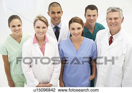 Stock Image - Mixed group of medical professionals. Fotosearch