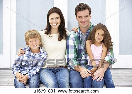 Portrait family outdoors View Large Photo Image Stock Image - Portrait family outdoors. Fotosearch