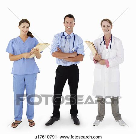 Stock Image - Portrait Of Medical Staff In Studio. Fotosearch