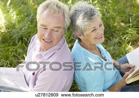 Portrait of senior couple reading View Large Photo Image Stock Photo - Portrait of senior couple reading. Fotosearch