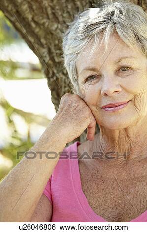 Stock Photograph - Portrait of senior woman. Fotosearch