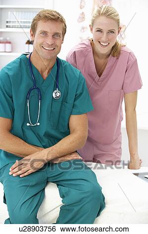 Stock Photograph - Portrait of surgeons doctors. Fotosearch
