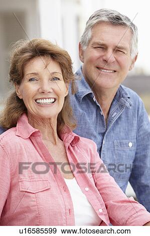 Stock Photo - Portrait senior couple outdoors. Fotosearch