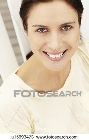 Stock Image - Portrait woman outdoors. Fotosearch