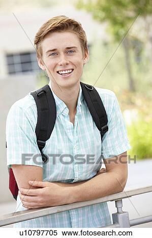 Portrait young man outdoors View Large Photo Image Stock Photography - Portrait young man outdoors. Fotosearch