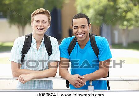 Portrait young men outdoors View Large Photo Image Stock Image - Portrait young men outdoors. Fotosearch