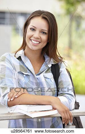 Portrait young woman outdoors View Large Photo Image Stock Image - Portrait young woman outdoors. Fotosearch