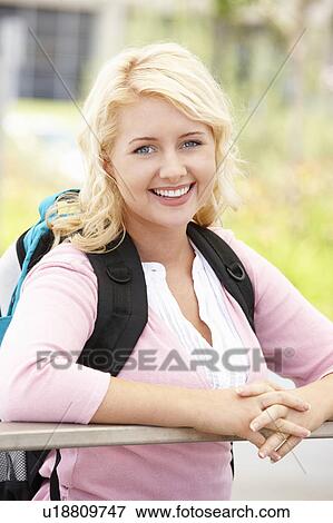 Portrait young woman outdoors View Large Photo Image Stock Photo - Portrait young woman outdoors. Fotosearch