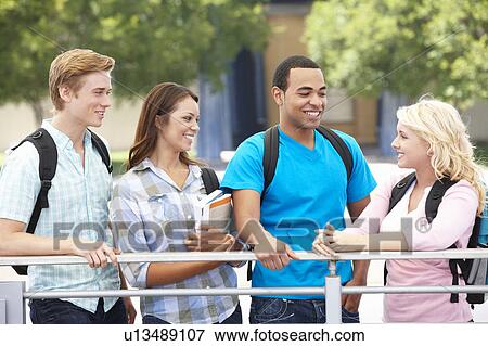 Student group outdoors View Large Photo Image Stock Photo - Student group outdoors. Fotosearch
