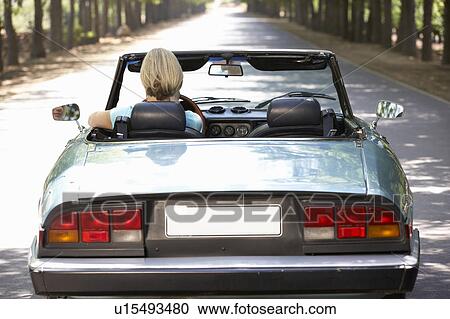 Stock Image - Woman in sports car. Fotosearch