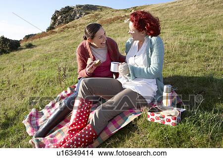 Women on country picnic View Large Photo Image Picture - Women on country picnic. Fotosearch