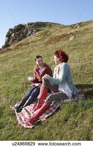 Stock Photo - Women on country picnic. Fotosearch