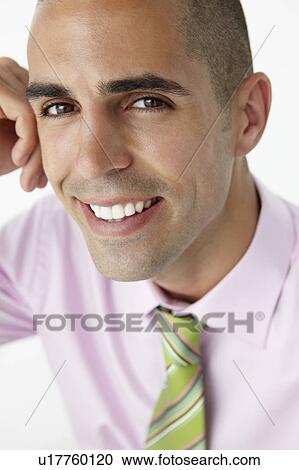 Stock Image - Young businessman head and shoulders. Fotosearch