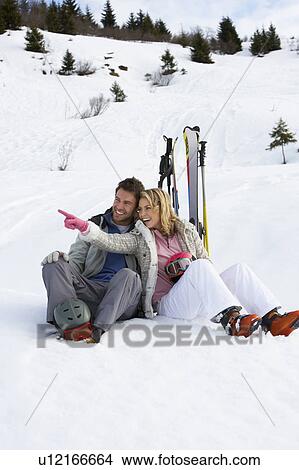 Young Couple On Ski Vacation View Large Photo Image Picture - Young Couple On Ski Vacation. Fotosearch