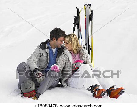 Young Couple On Ski Vacation View Large Photo Image Stock Photo - Young Couple On Ski Vacation. Fotosearch