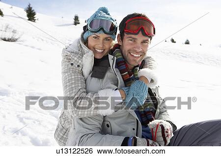 Young Couple On Winter Vacation View Large Photo Image Stock Photograph - Young Couple On Winter Vacation. Fotosearch