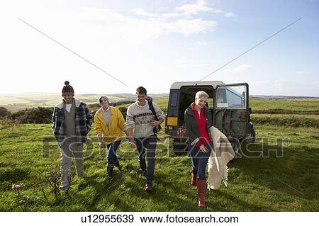 Young couples going for picnic View Large Photo Image Stock Photo - Young couples going for picnic. Fotosearch
