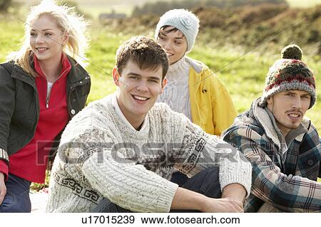 Young couples in the country View Large Photo Image Stock Photo - Young couples in the country. Fotosearch